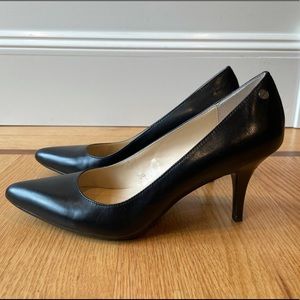 Calvin Klein Black Leather “Ashley” Pump